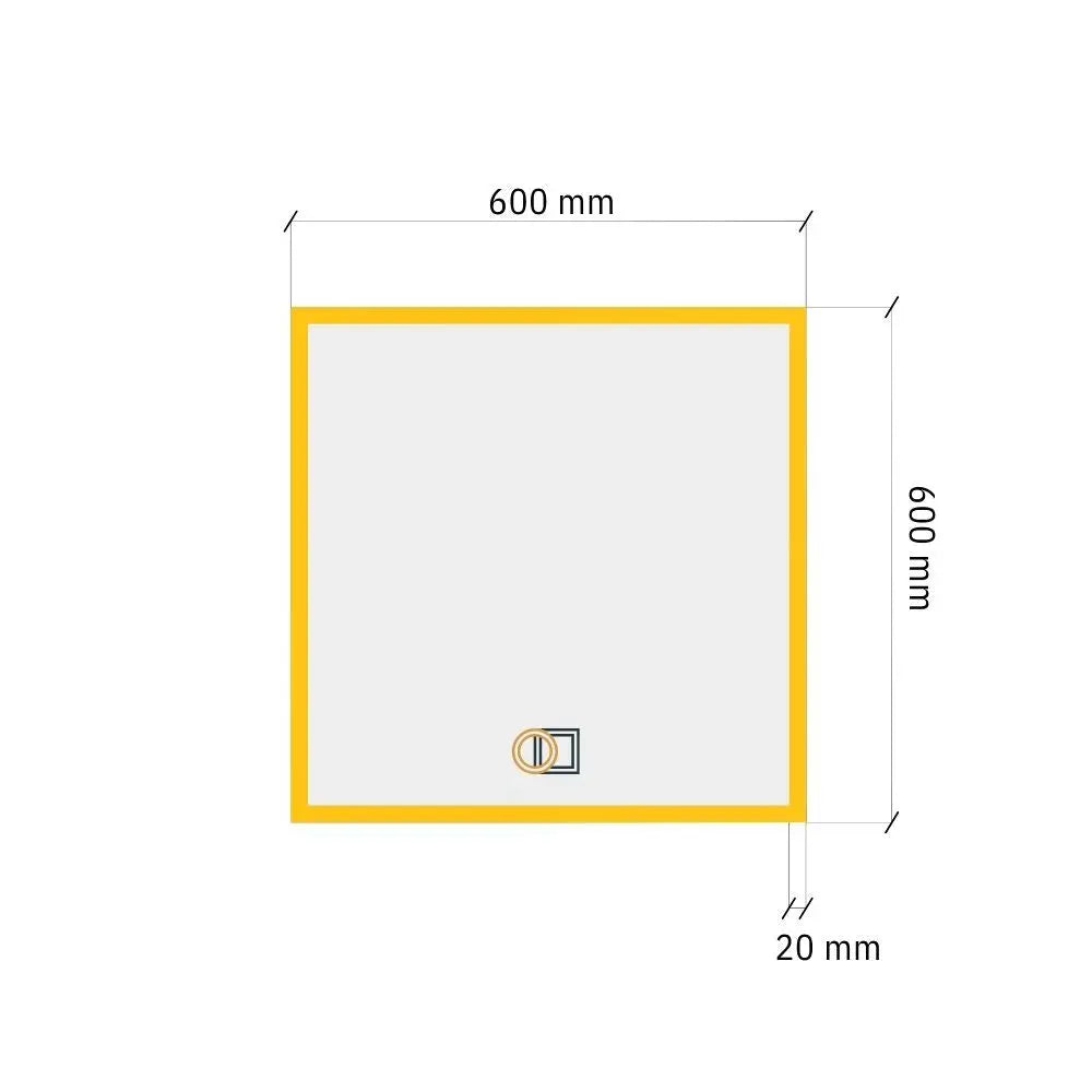 Kvadrātveida LED spogulis ar priekšējo apgaismojumu 600x600 mm