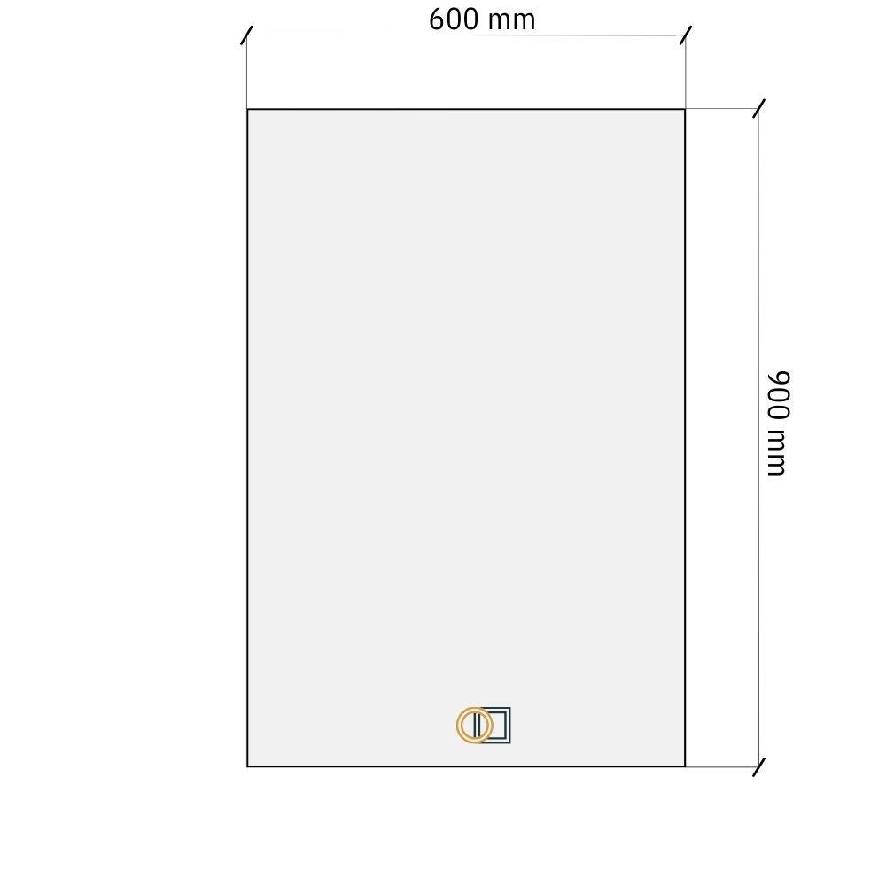 Taisnstūra LED spoguļi ar aizmugurējo apgaismojumu 900x600 mm