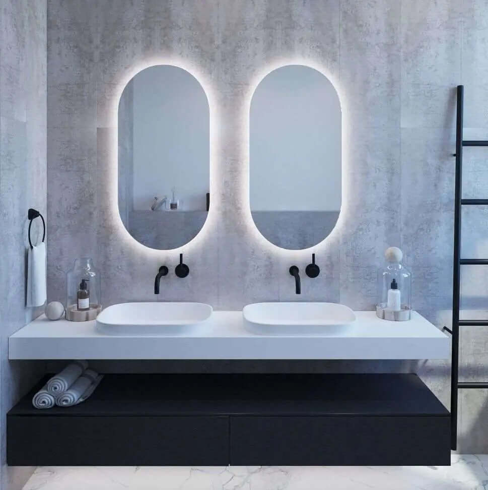 Ovāls LED spogulis ar aizmugurējo apgaismojumu