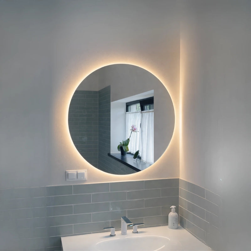 apaļš LED spogulis ar fona apgaismojumu 70 cm