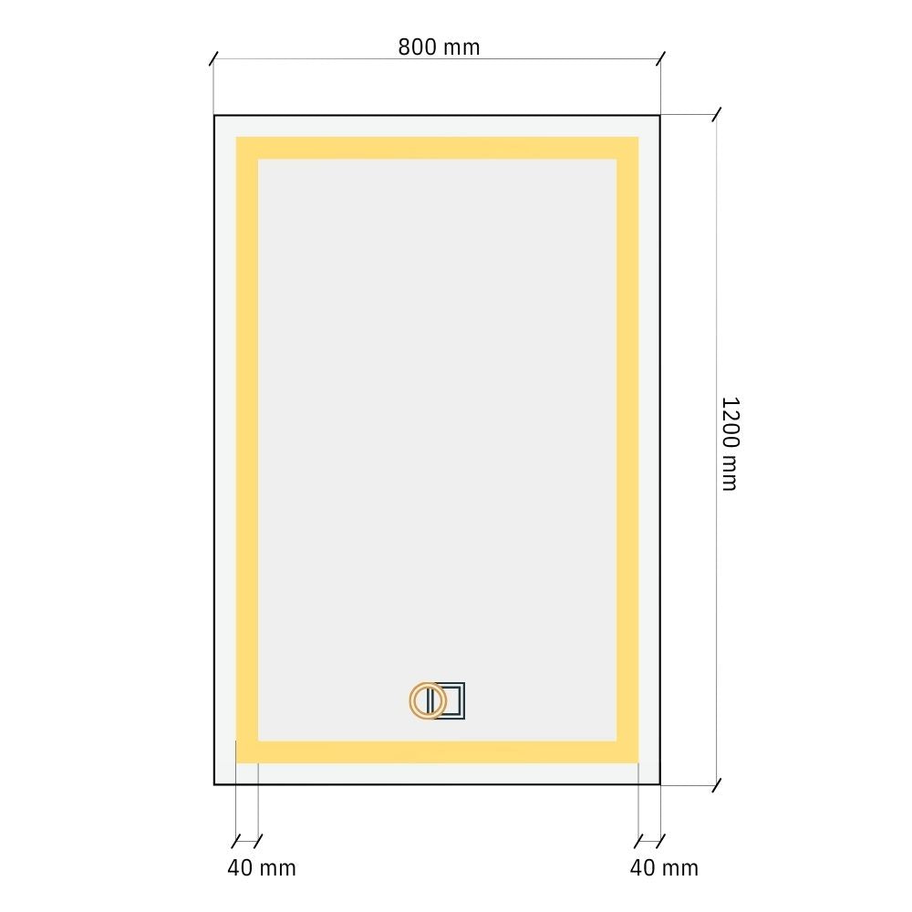 Rectangular LED mirror 800x1000mm