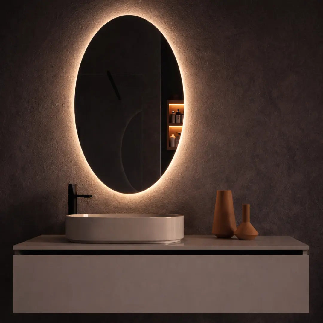 Ovāls LED spogulis ar aizmugurējo apgaismojumu 600x1000 mm