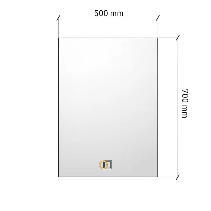 Taisnstūra LED spoguļi ar aizmugurējo apgaismojumu 500x700 mm
