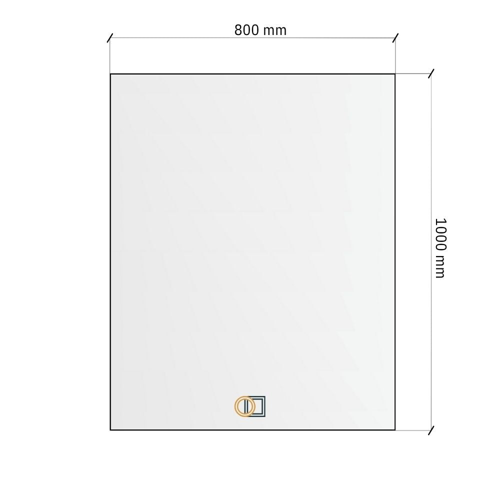 Taisnstūra LED spoguļi ar aizmugurējo apgaismojumu 800x1000 mm
