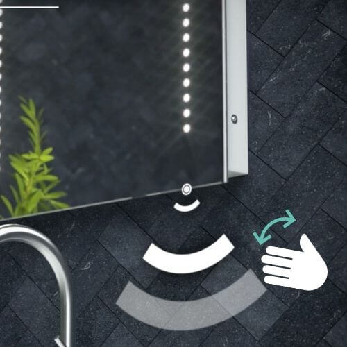 Kustības sensors LED vannas istabas spogulim ar bezkontakta apgaismojuma vadību