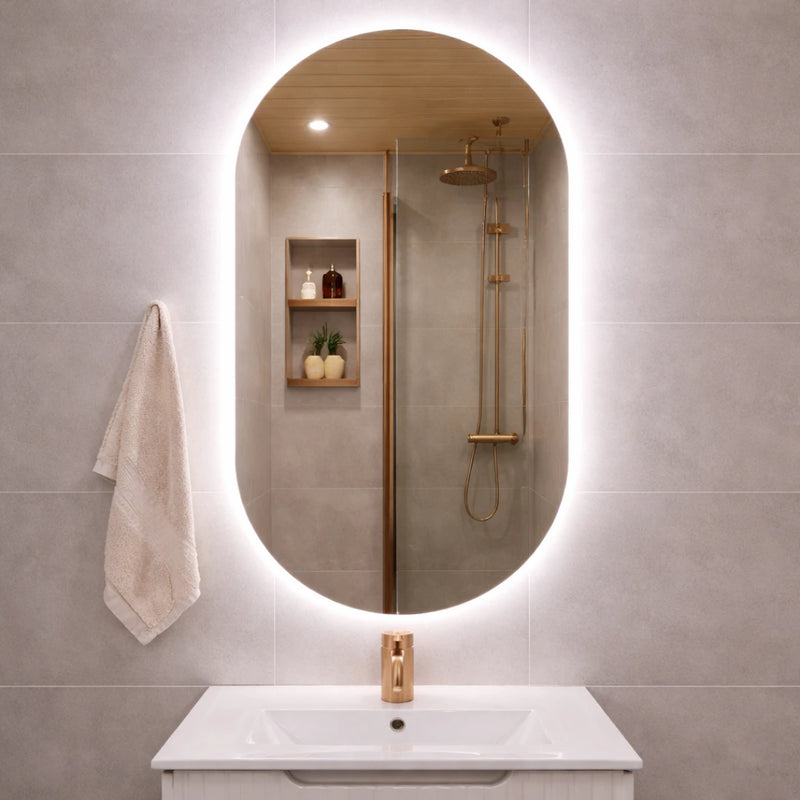 Ovāls LED spogulis ar aizmugurējo apgaismojumu, 600x1000 mm