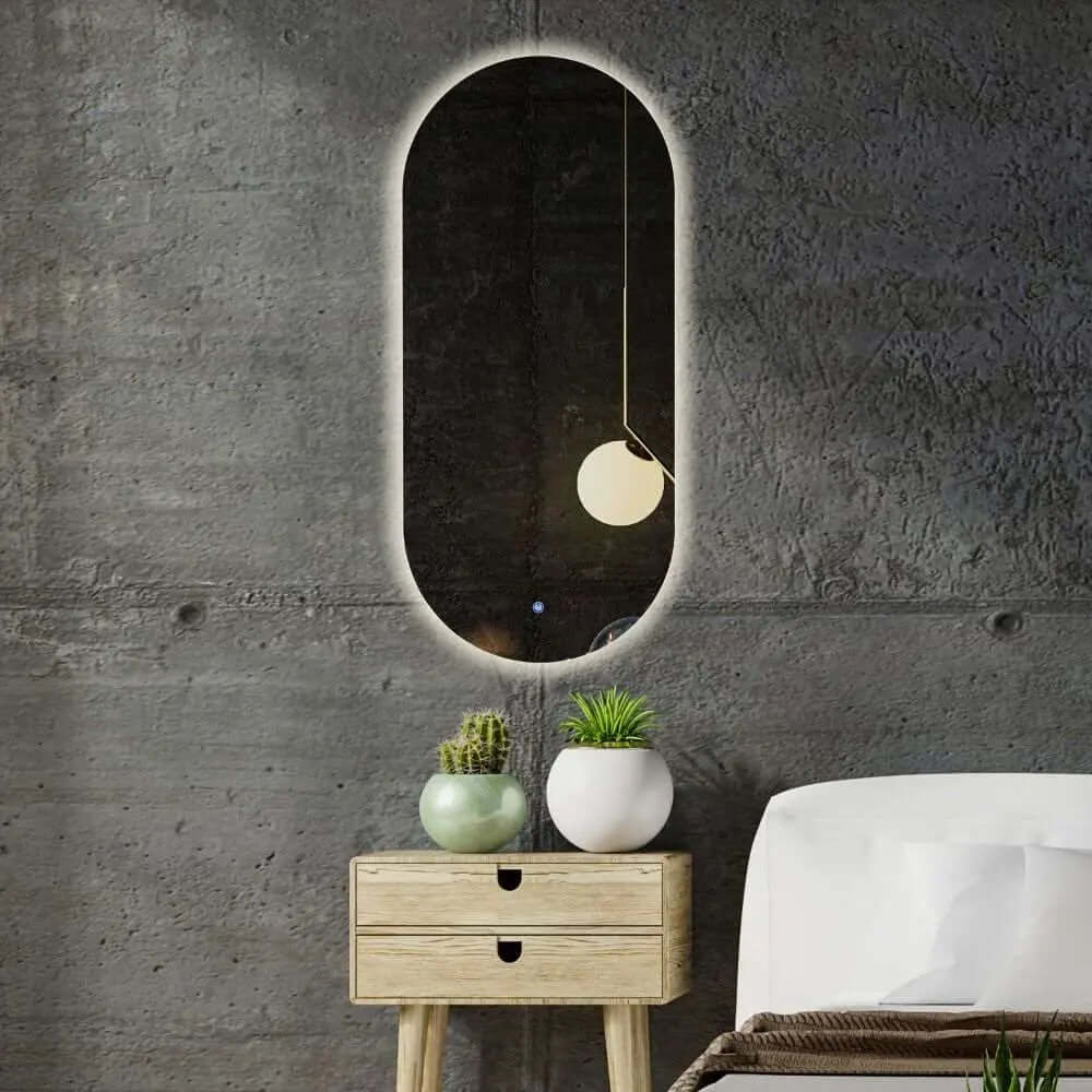 Ovāls LED spogulis ar aizmugurējo apgaismojumu