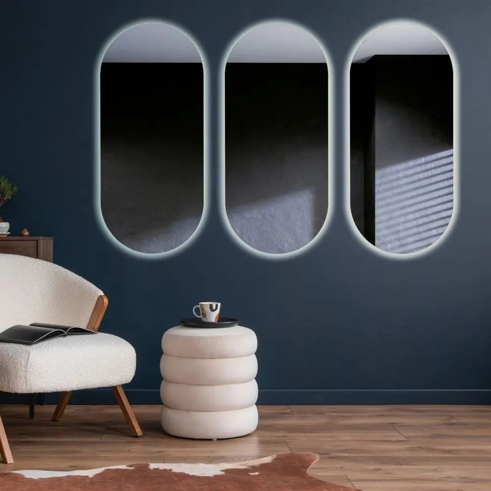 Ovāls LED spogulis ar aizmugurējo apgaismojumu, 420x700 mm