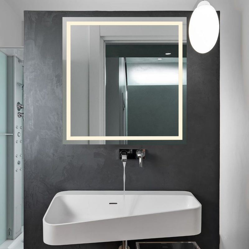 Kvadrātveida LED spogulis ar dubultu priekšējo apgaismojumu 600x600 mm