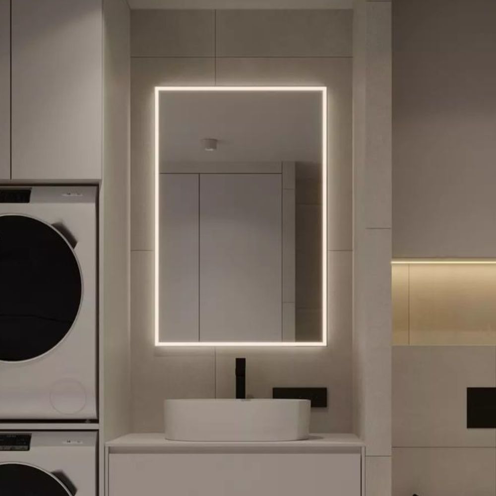 Taisnstūra LED spogulis ar priekšējo apgaismojumu 800x1000 mm
