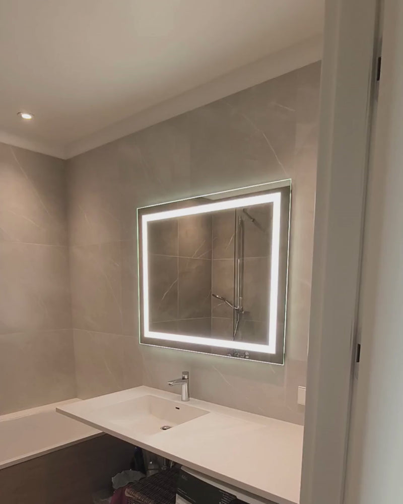 Taisnstūra LED spogulis ar dubultu priekšējo apgaismojumu 800x1000 mm