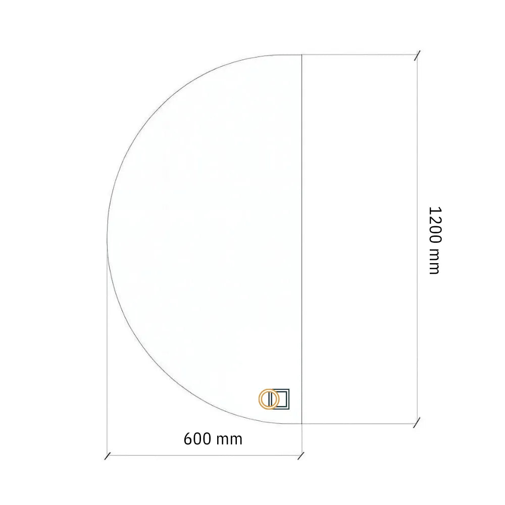 pusloka LED spogulis 600x1200mm