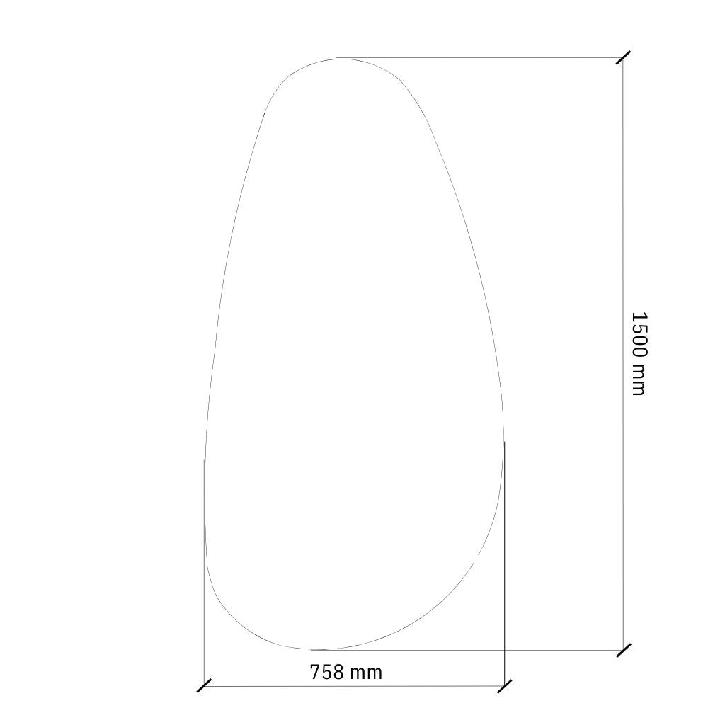 Asaras formas spoguļa rāmis 1500 × 758 mm